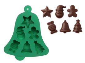 Molde silicona 6 figuras Navidad